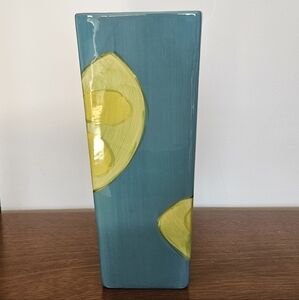Gates Ware Laurie Gates Ceramic Vase Blue/Yellow